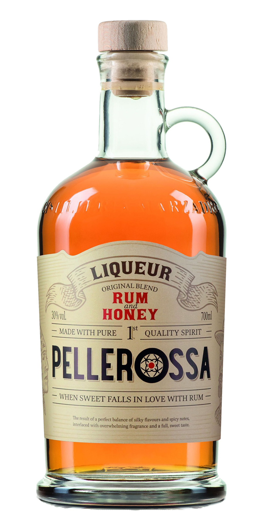 Marzadro, Pellerossa Rum and Honey - Honig Rum Likör 30%