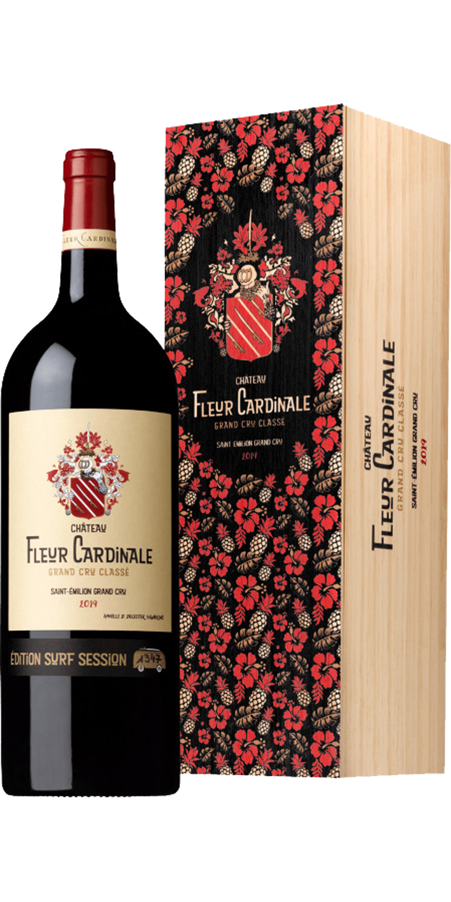 2019er Château Fleur Cardinale, Edition SURF SESSION, AC Saint-Emilion Grand Cru Classé-MAGNUM