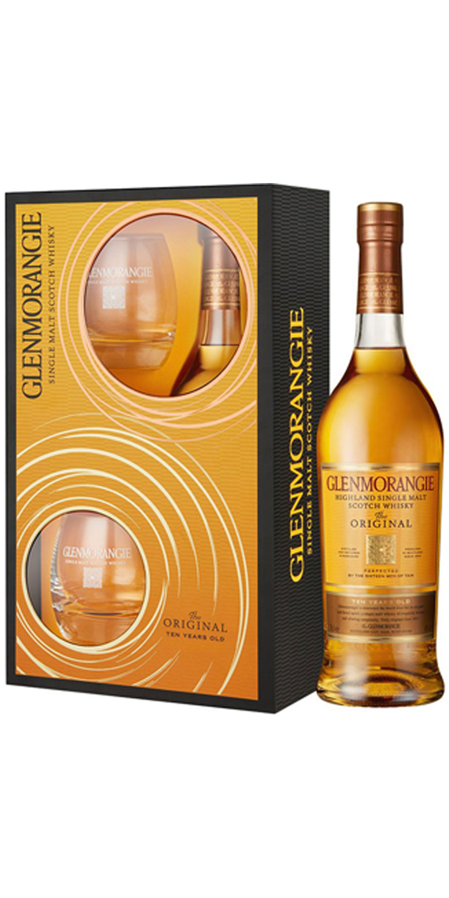Glenmorangie Original 10 Jahre 40%, Single Highland Malt+2 Glenmorangie Tumbler Geschenkset -limitie