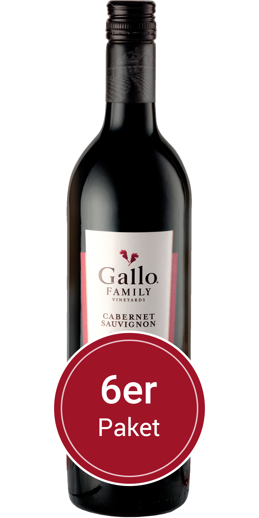 6 Flaschen 0,75 l Gallo Family Vineyards, Cabernet Sauvignon, Kalifornien