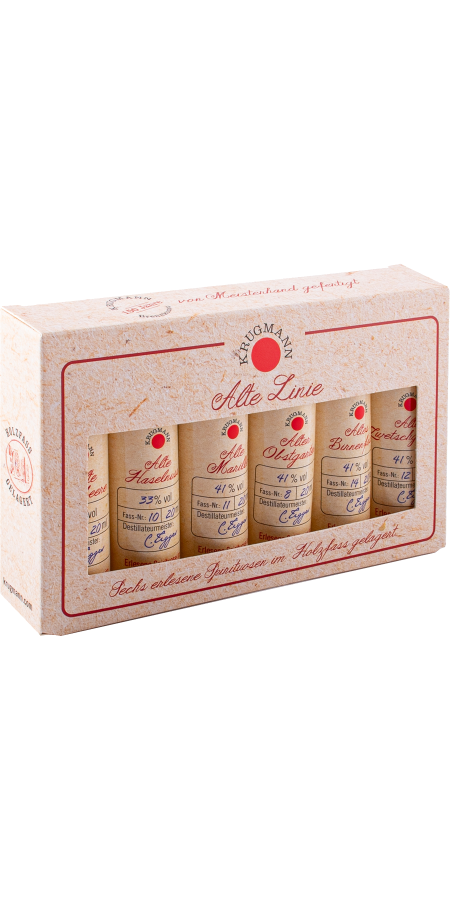 Krugmann, Alte Linie Obstbrände Mix-Box - 6 x 0,02 l