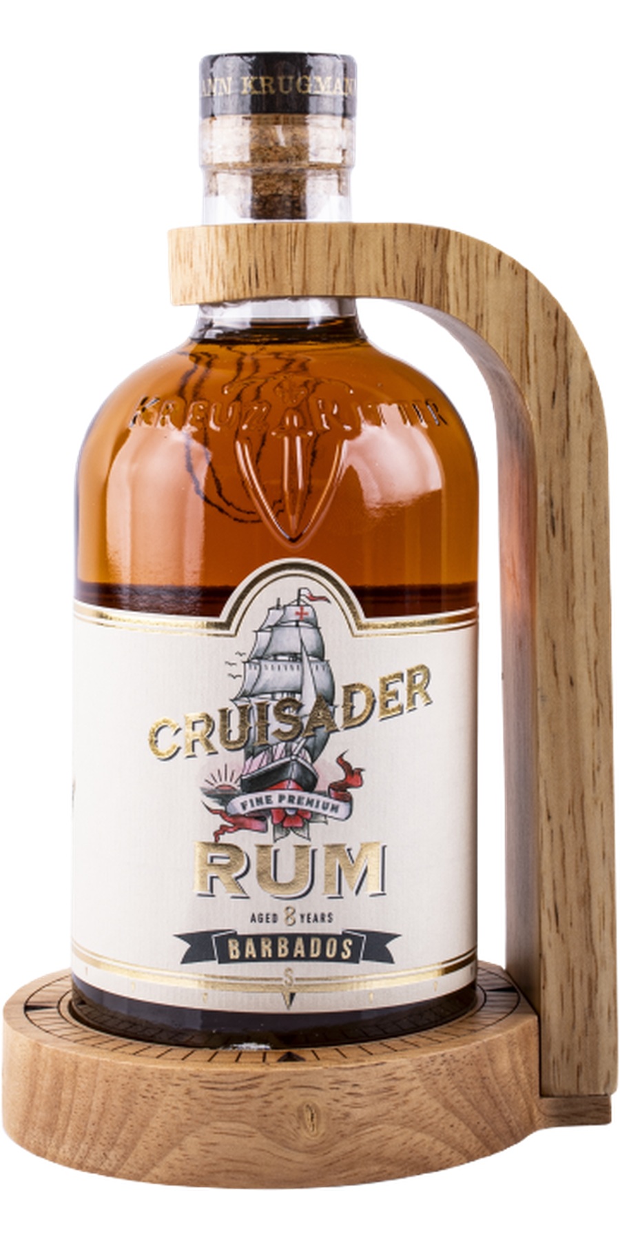 Krugmann, Cruisader Rum - 8 Years aged, Barbados - mit Holzhalter
