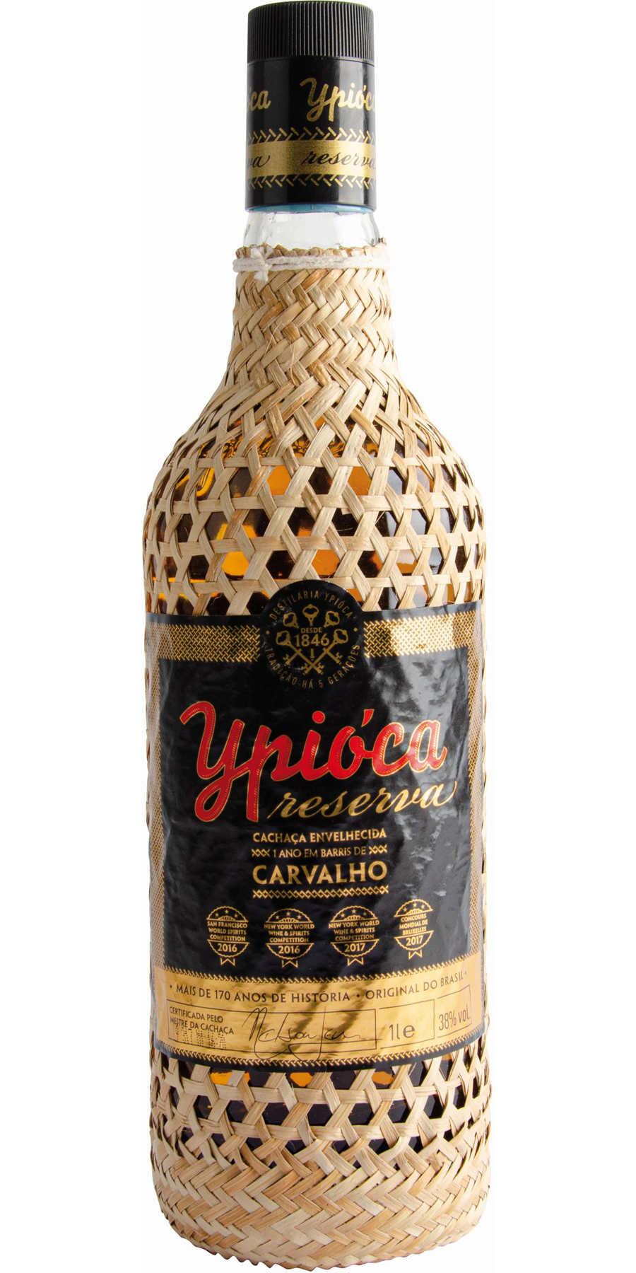 Ypióca, Cachaça Gold / Ouro Reserva Especial 38% - 1,0 Liter (Bast)