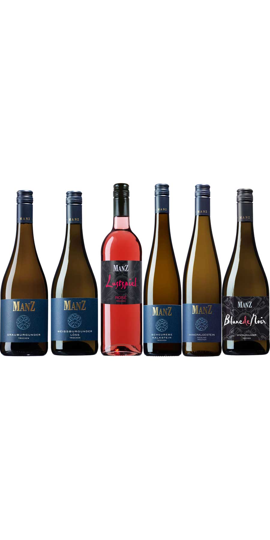 6er Probierkarton Weingut Manz - ausgesuchte Weine vom Kultwinzer