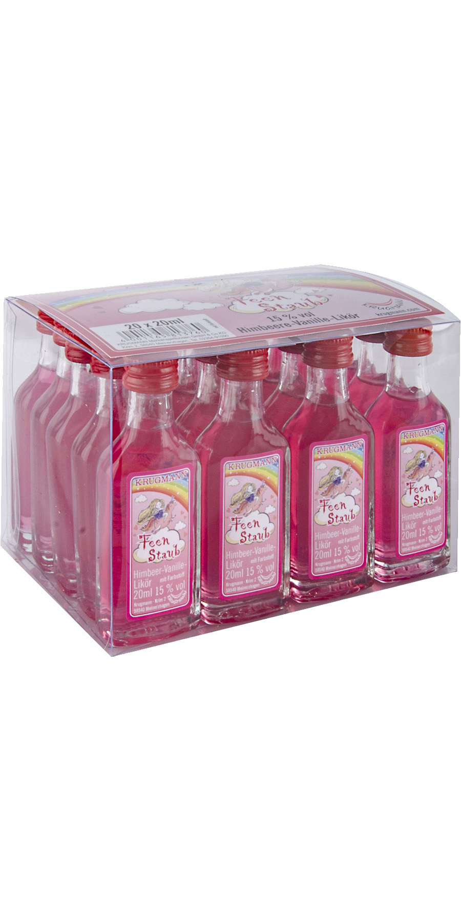Krugmann, Feen Staub Himbeer-Vanillelikör 15% - 20 x 0,02 l
