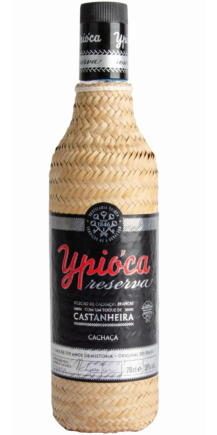 Ypióca, Cachaça Castanheira Prata / Silber Reserva Bastflasche 38% - 0,7 Liter