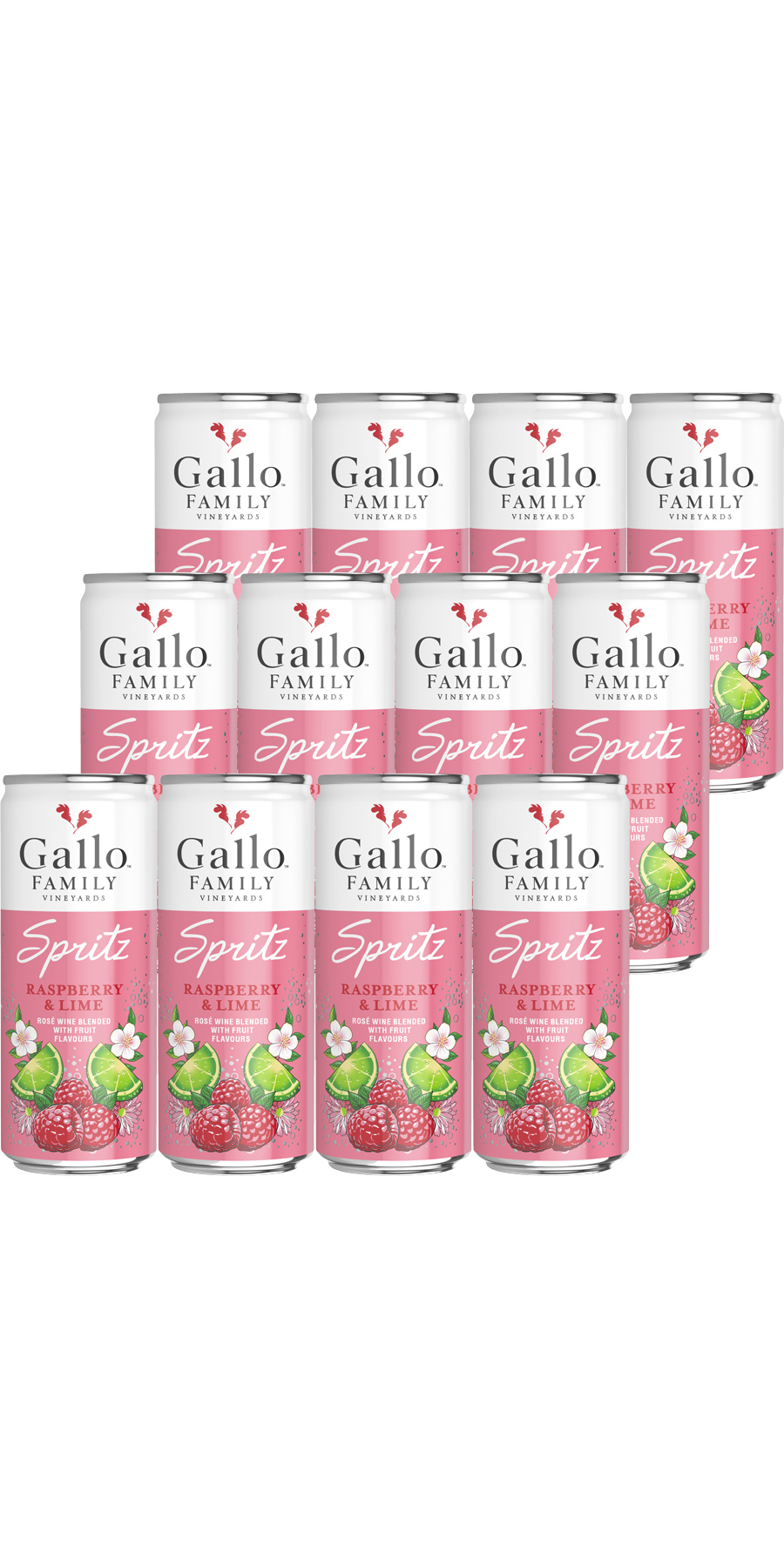 Sparpaket: 12 Dosen Gallo Family Vineyards, Spritz Himbeer Limette, Kalifornien 12 x 0,25 l