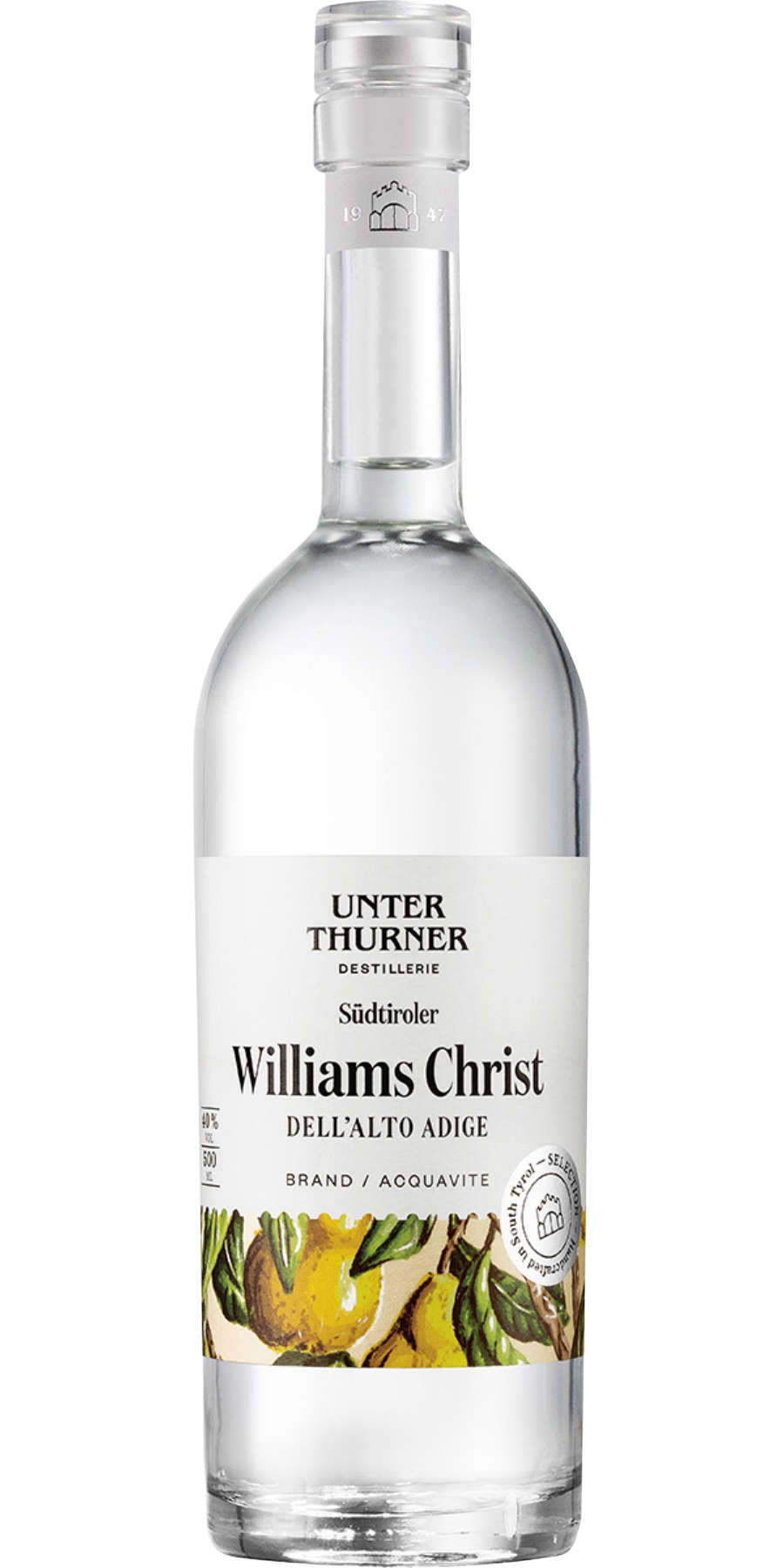 Unterthurner, Südtiroler Williams Christ 40% - 0,50 l