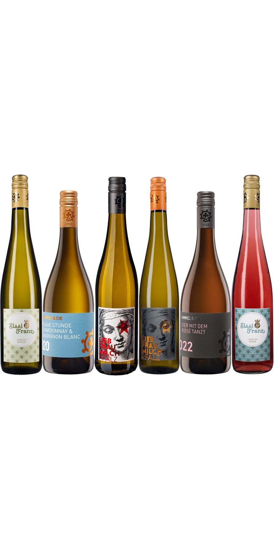 6er Probierkarton Weingut Hammel & Cie - Trinkfreude + Kult aus der Pfalz