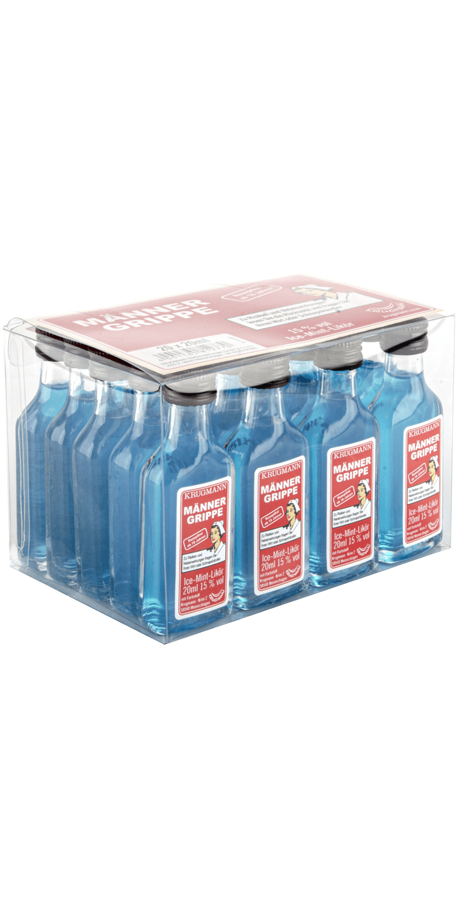Männergrippe Ice Mint Likör 15% - 20 x 0,02 l