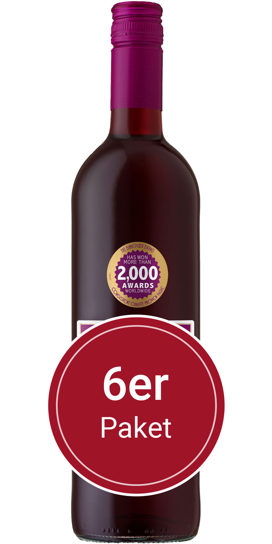 6 Flaschen Barefoot, Jammy Red, Kalifornien