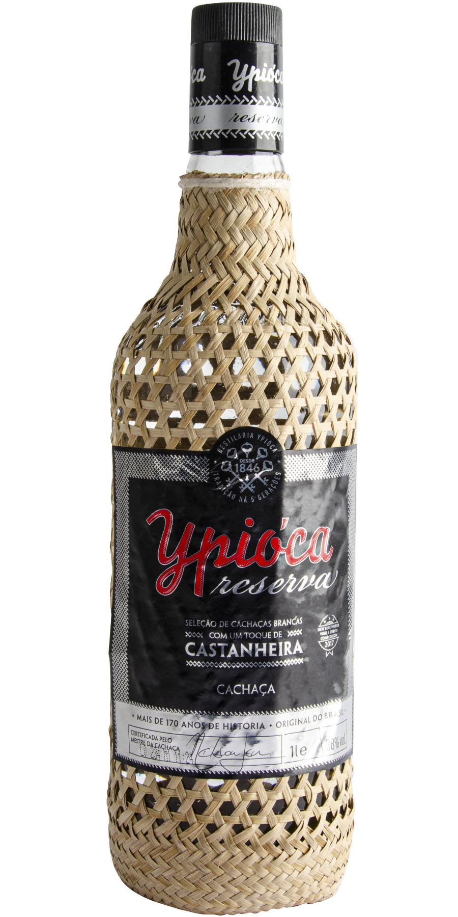 Ypióca, Cachaça Castanheira Prata / Silber Reserva Bastflasche 38% - 1,0 Liter