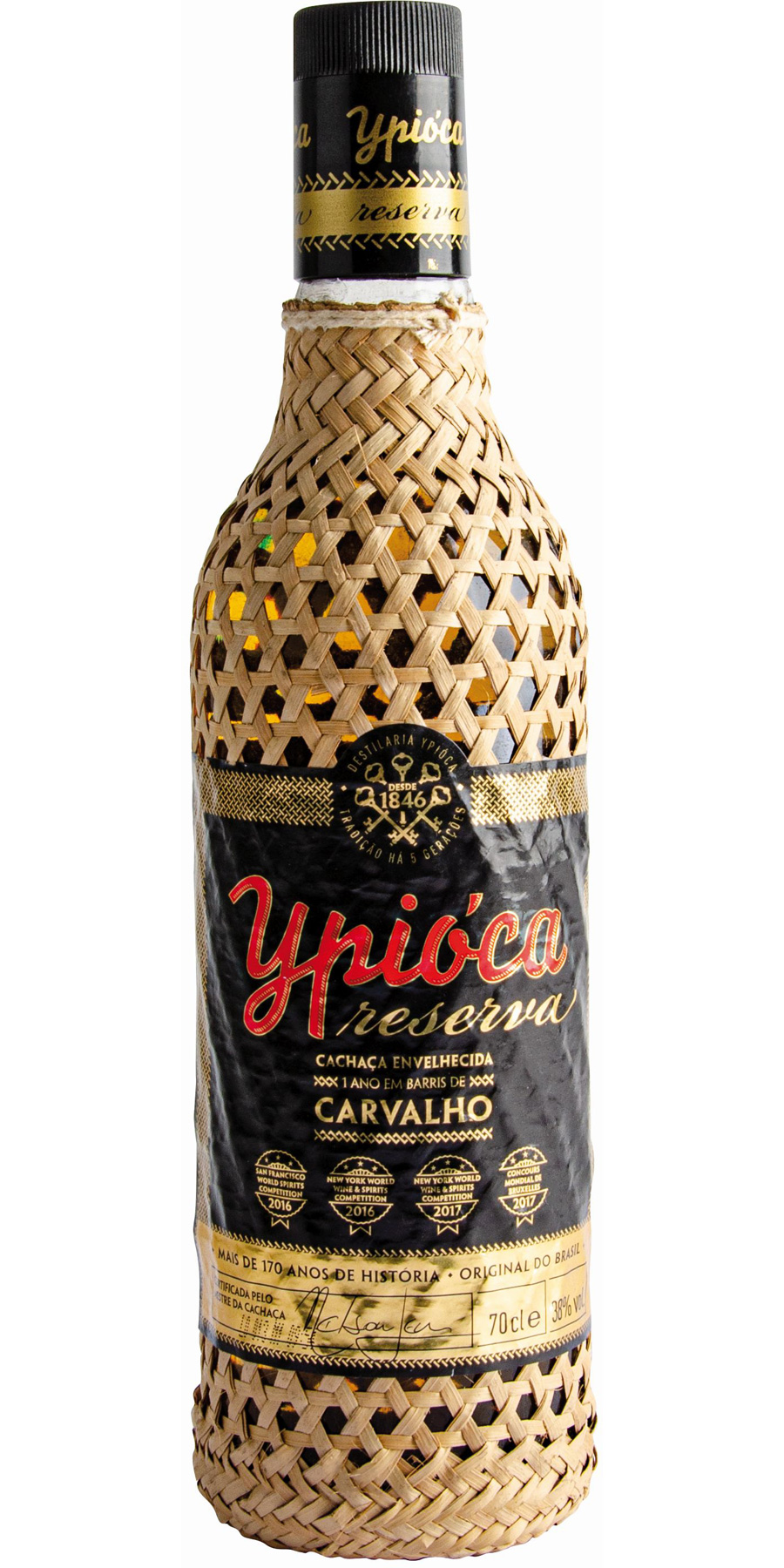 Ypióca, Cachaça Gold / Ouro Reserva Especial 38% - 0,7 Liter (Bast)