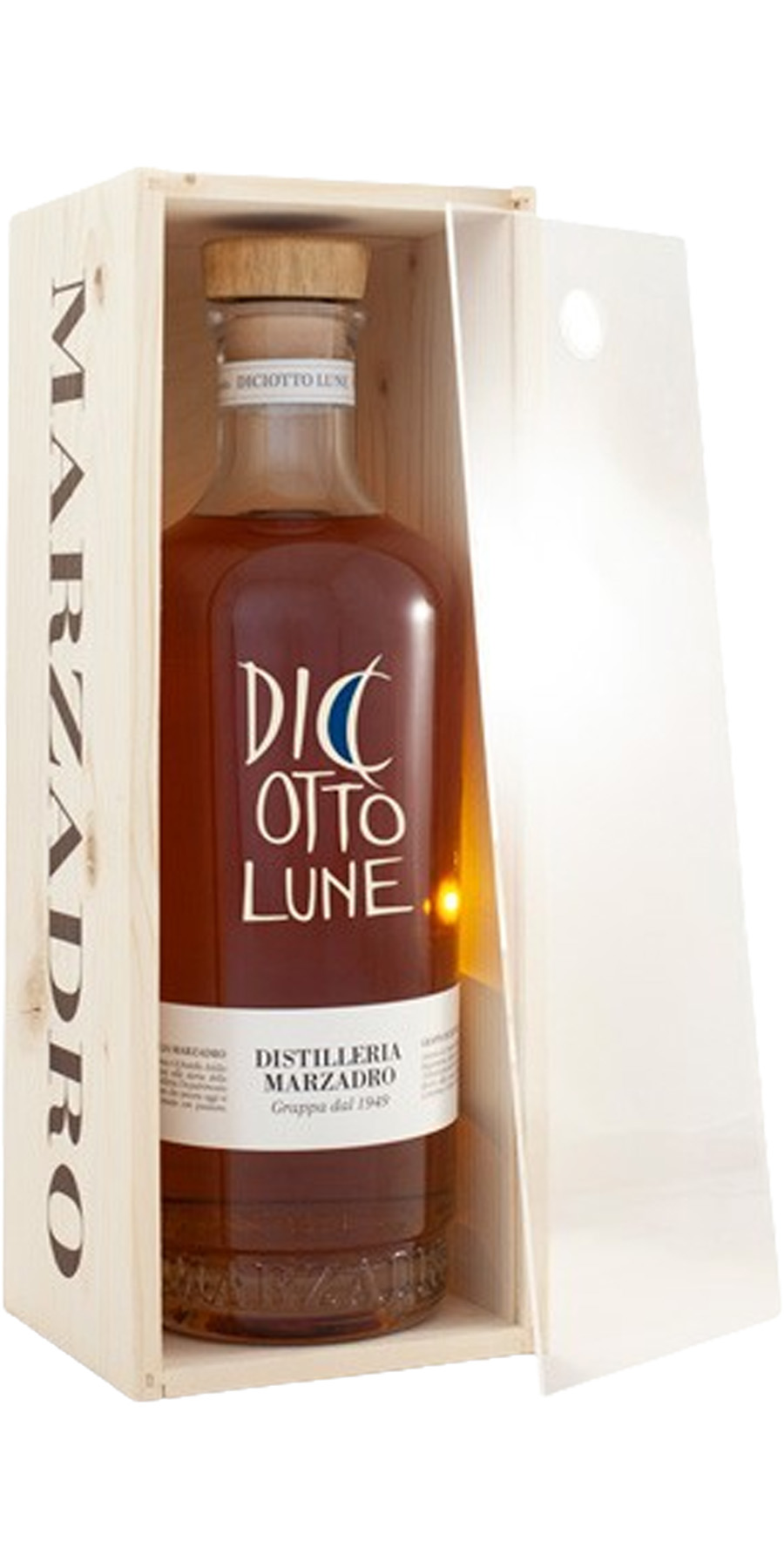 Marzadro, Le Diciotto Lune Grappa Stravecchia 1,5 l MAGNUM in Holzkasette