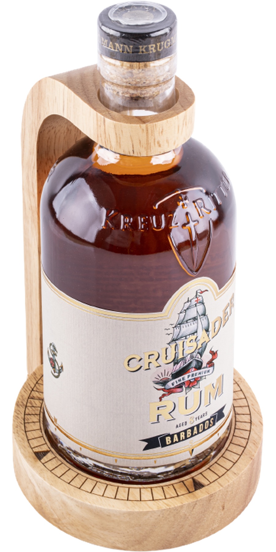 Krugmann, Cruisader Rum - 8 Years aged, Barbados - mit Holzhalter