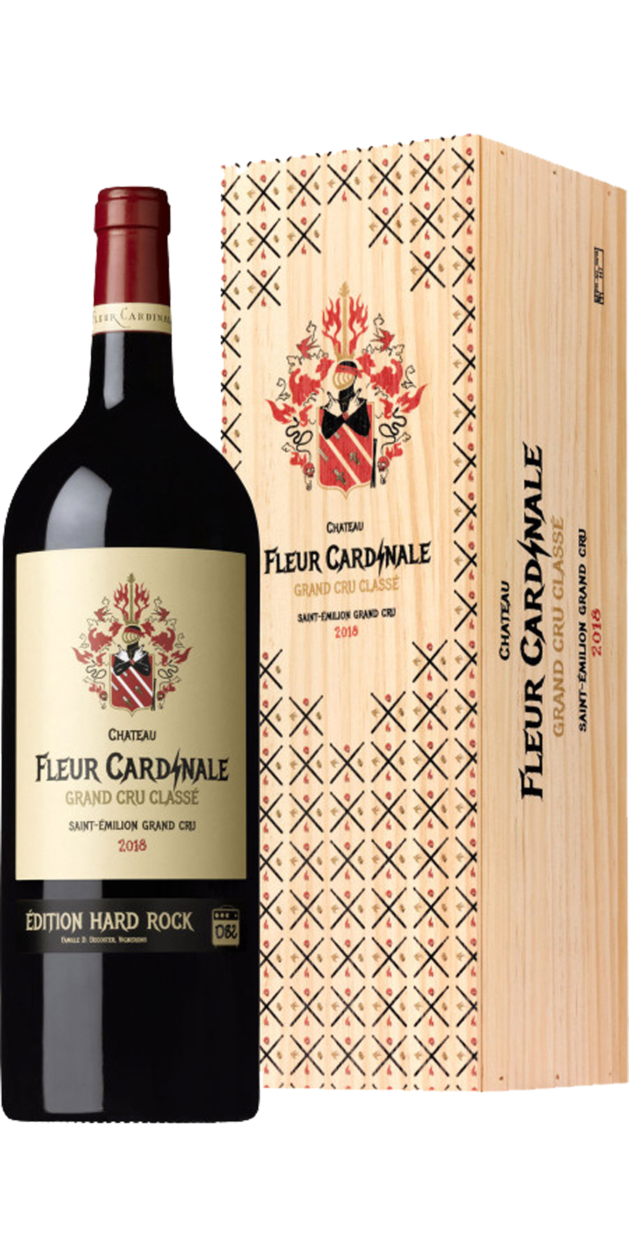 2018er Château Fleur Cardinale, Edition Hard Rock, AC Saint-Emilion Grand Cru Classé-MAGNUM