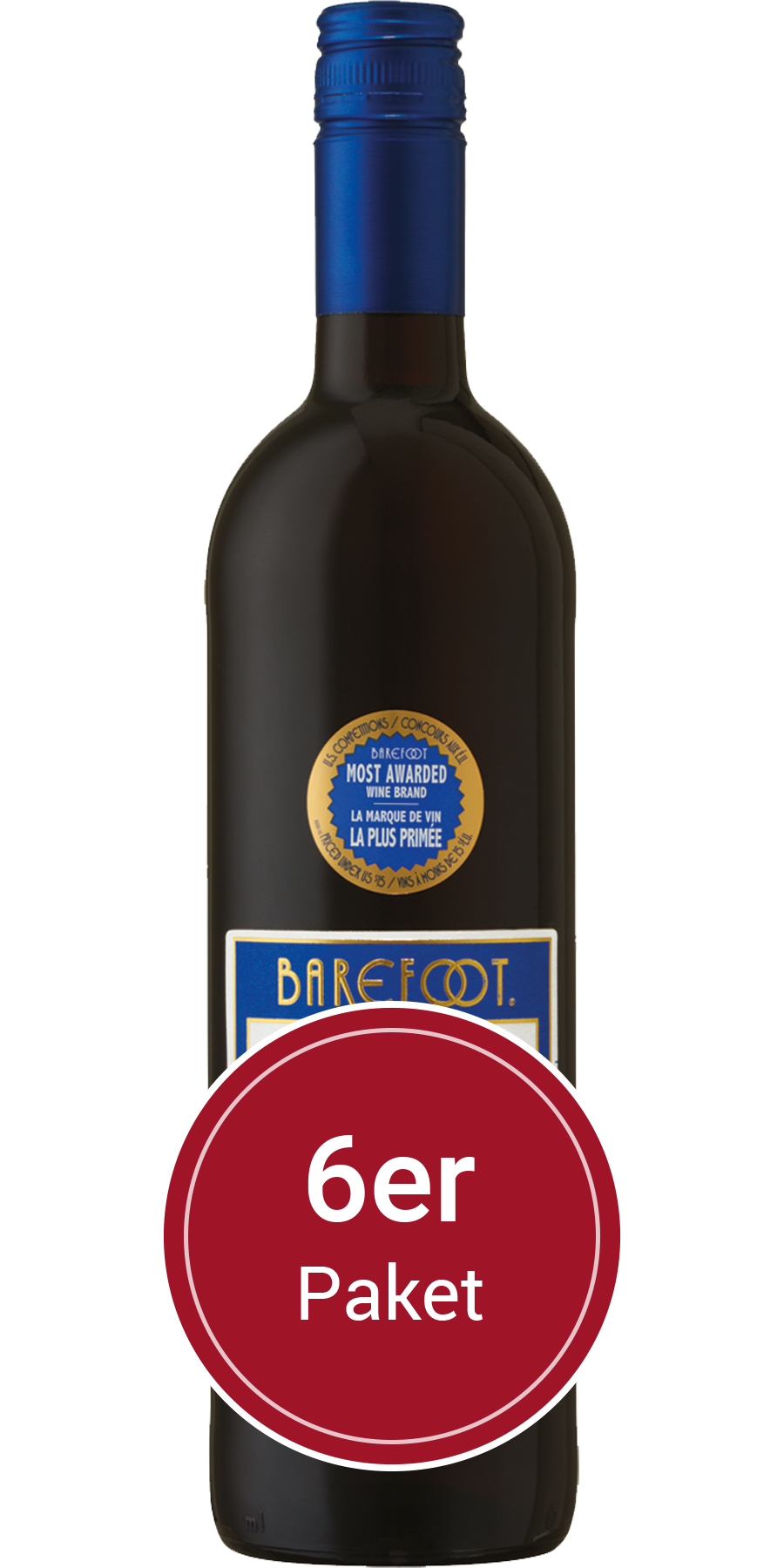 6 Flaschen Barefoot Cellars, Barefoot Merlot, Kalifornien