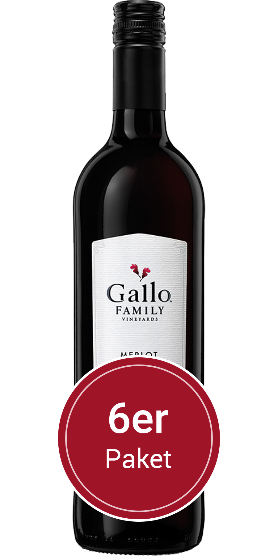 6 Flaschen 0,75l  Gallo Family Vineyards, Merlot, Kalifornien