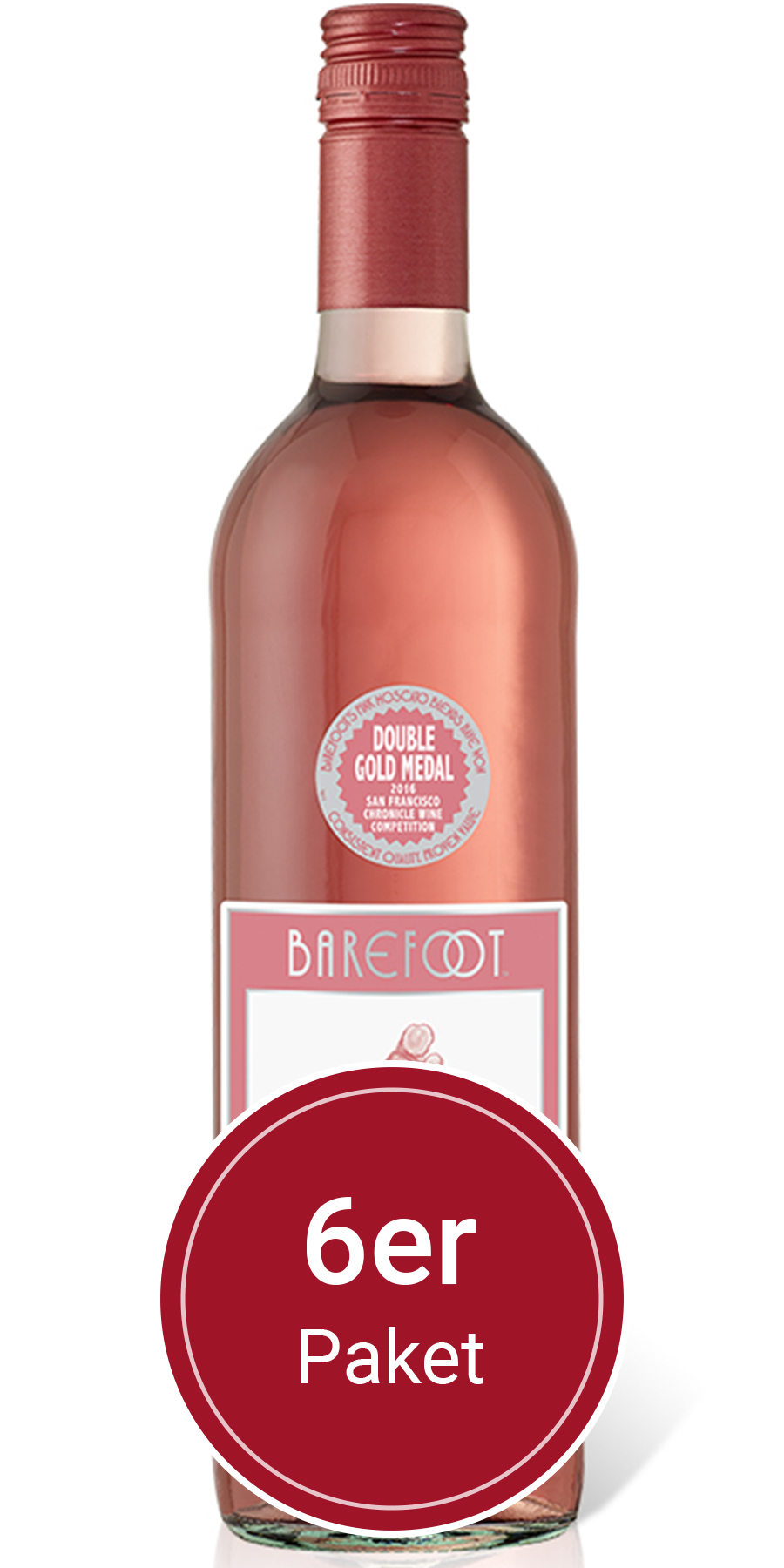 6 Flaschen Barefoot Cellars, Barefoot Pink Moscato, Kalifornien