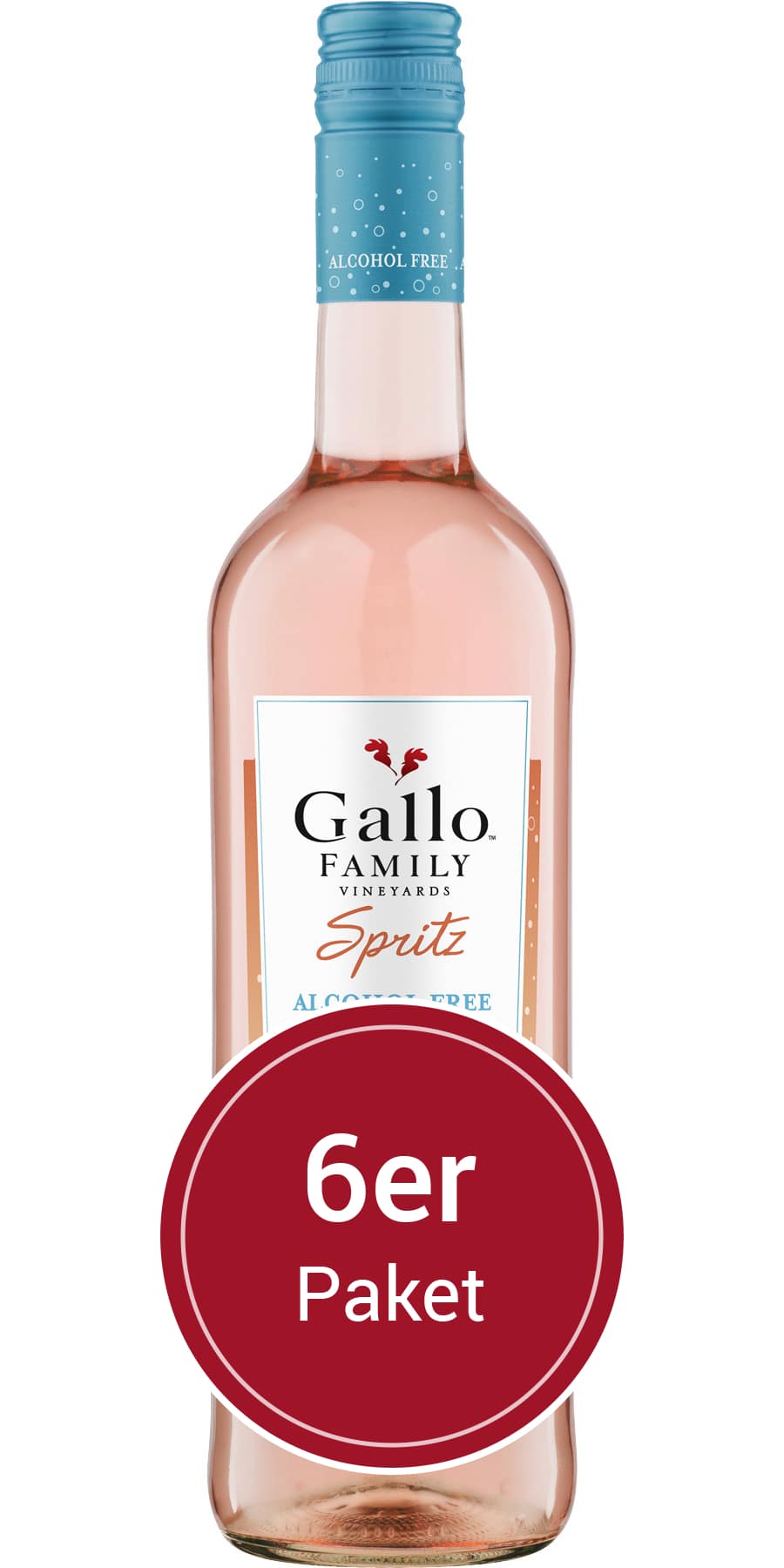 Sparpaket: 6 Flaschen Gallo Family Vineyards, SPRITZ PFIRSICH NEKTARINE, Kalifornien ALKOHOLFREI