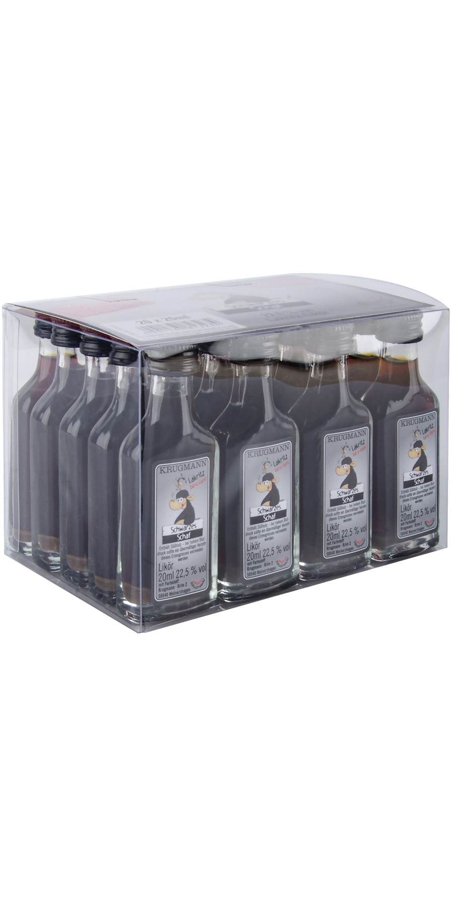 Krugmann, Schwarzes Schaf Lakritz Likör 22,5% - 20 x 0,02 l