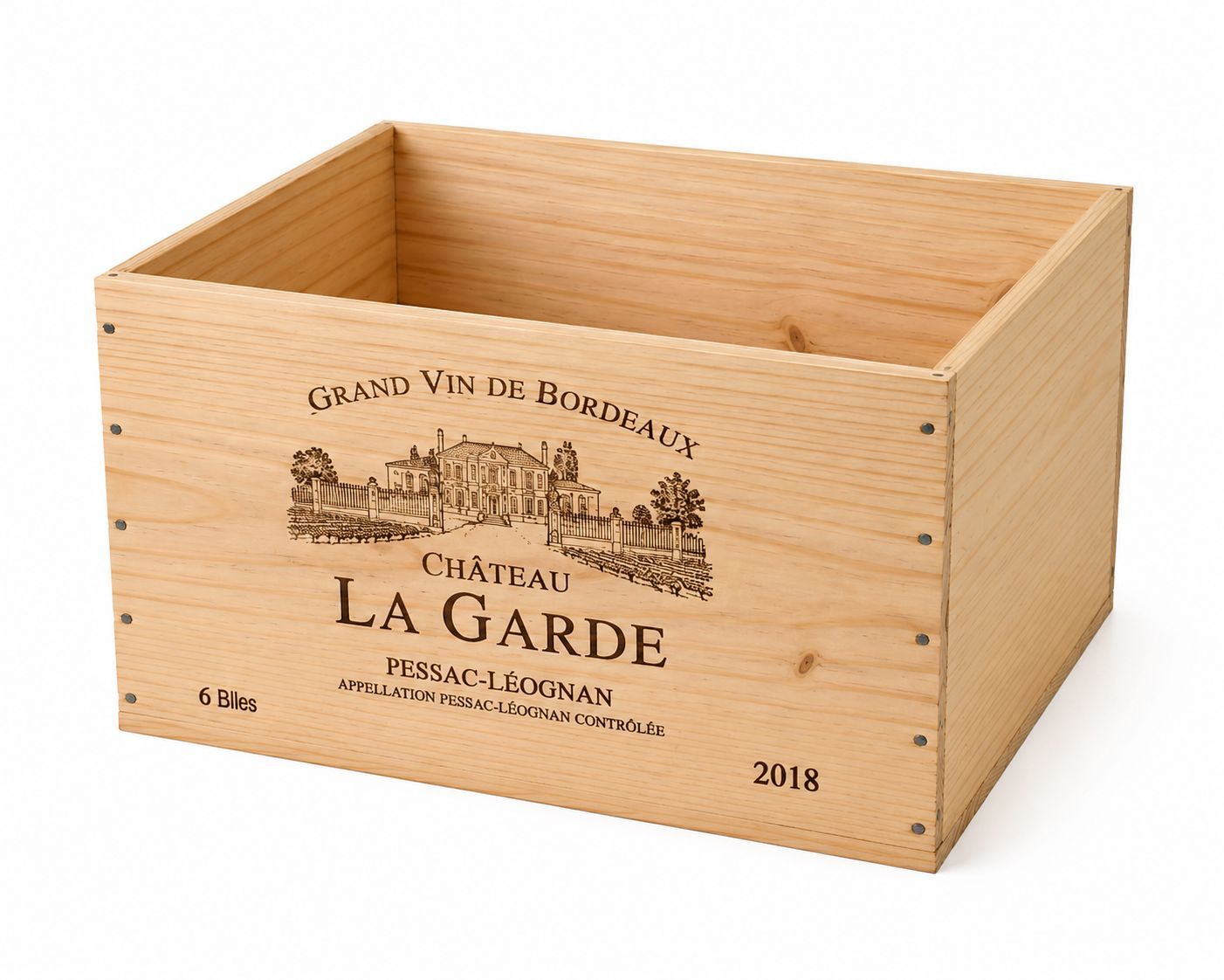 6er Wein-Holzkiste aus Holz – Original Weinkiste, natur von verschiedenen Weingütern