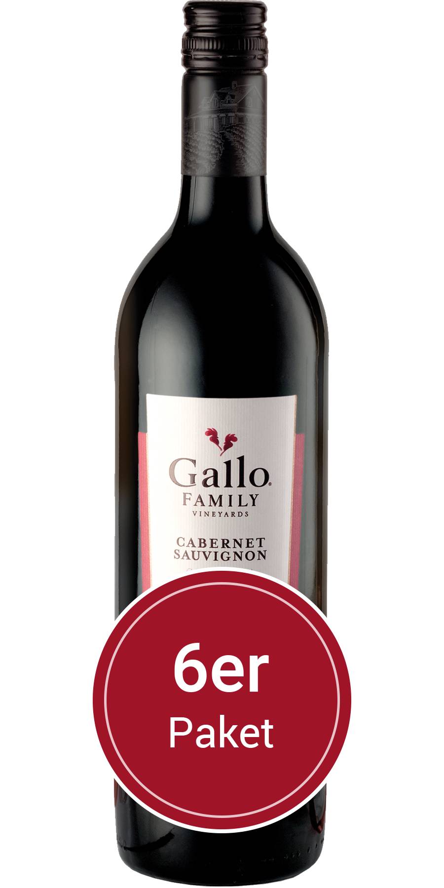 6 Flaschen 0,75 l Gallo Family Vineyards, Cabernet Sauvignon, Kalifornien