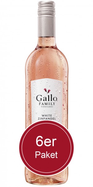 6 Flaschen 0,75l Gallo Family Vineyards, White Zinfandel Rose, Kalifornien