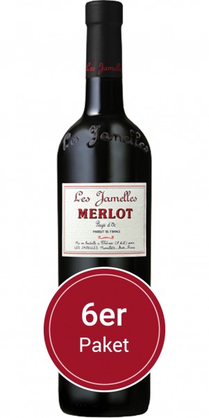 Sparpaket: 6 Flaschen Les Jamelles, Merlot, Vin de Pays d´Oc
