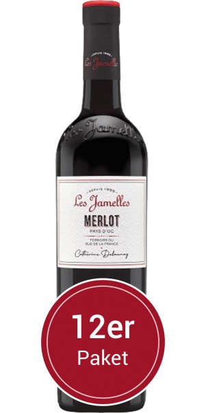Sparpaket: 12 Flaschen Les Jamelles, Merlot, Vin de Pays d´Oc